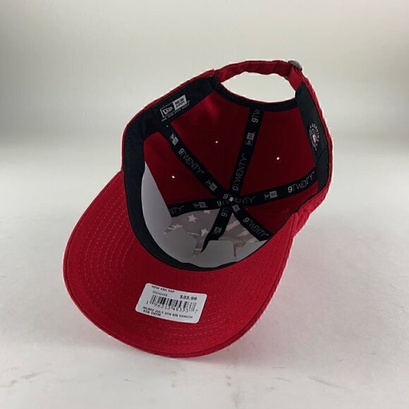 Oakland Athletics MLB Red White Patriotic New Era Relaxed Fit Adjustable Hat - Picture 4 of 6